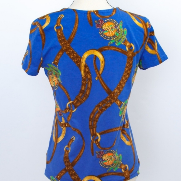 Ralph Lauren equestrian T-shirt Ladies Top size Medium - Picture 2 of 4